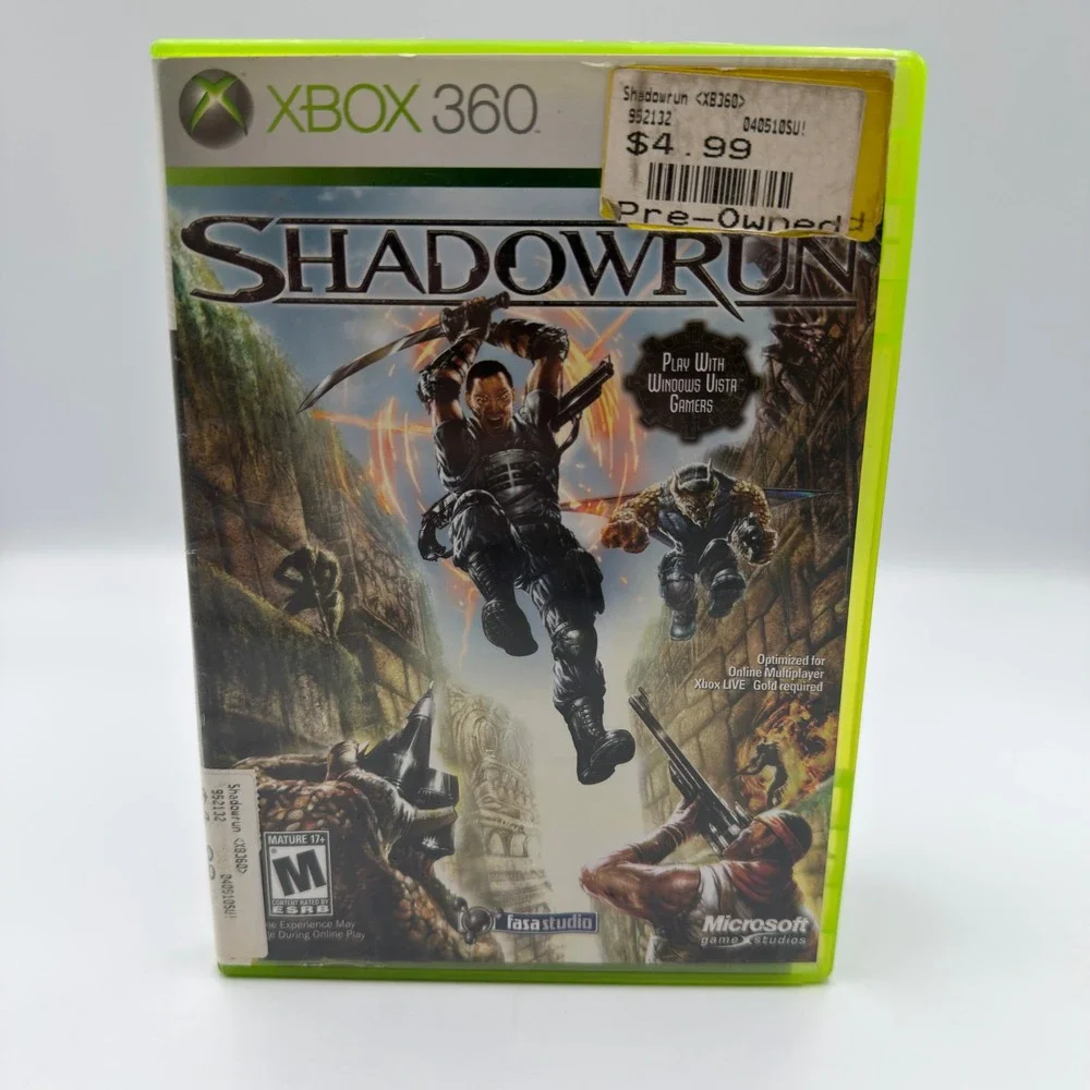 Shadowrun Xbox 360 Microsoft Fasa Studio FPS Cross-Platform RPG 2007 CIB